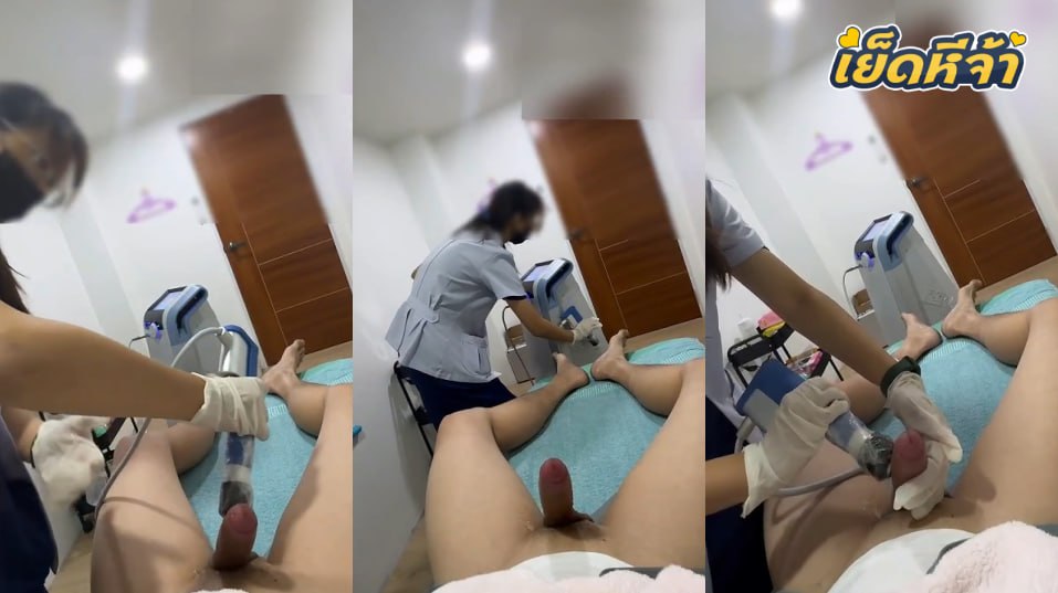 คลิปหลุด แอบถ่ายหมอนวดกระปู๋ หนุ่มควยใหญ่จ้างหมอนวดมานวดควยให้เสียวๆ ชักขึ้นชักลงฟินๆ น้ำแทบแตก ดูกันเพลินๆเงี่ยนสุดๆ